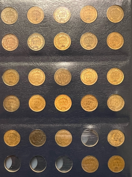 Indian 1882-1908 INDIAN CENT 26 COIN PARTIAL SET, W/ HIGHER GRADE COINS, WHITMAN ALBUM