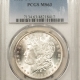 Morgan Dollars 1883 MORGAN DOLLAR – PCGS MS-64, OLD GREEN HOLDER, PRETTY!