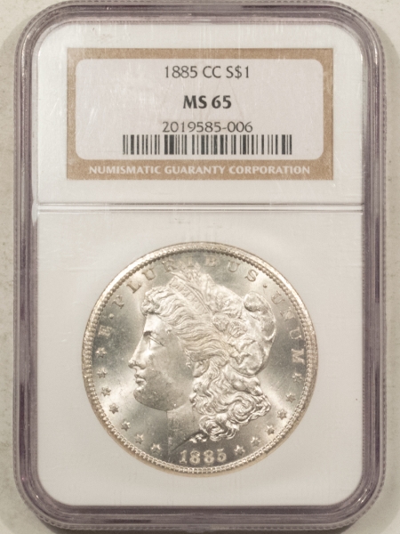 Morgan Dollars 1885-CC MORGAN DOLLAR – NGC MS-65, BLAST WHITE GEM! CARSON CITY!