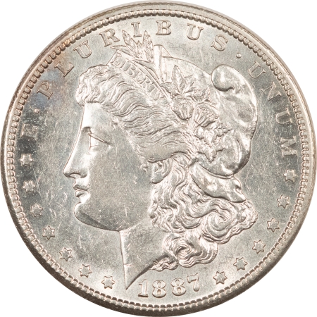 Morgan Dollars 1887-S MORGAN DOLLAR – HIGH GRADE EXAMPLE W/ OLD CLEANING, FLASHY & LUSTROUS!