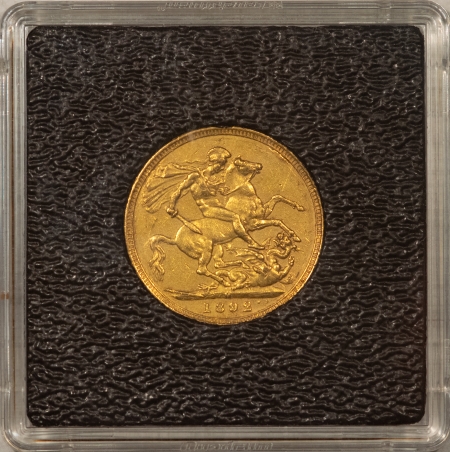 Bullion 1892-M AUSTRALIA VICTORIA GOLD SOVEREIGN, MELBOURNE, .2354 AGW, KM-10 HIGH GRADE