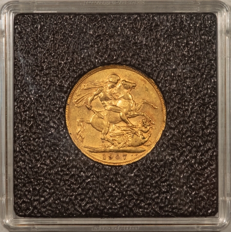 Bullion 1907 UK GOLD SOVEREIGN, EDWARD VII, KM805 .2354 OZ AGW – HIGH GRADE CIRC EXAMPLE