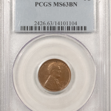 Lincoln Cents (Wheat) 1909-S VDB LINCOLN CENT – PCGS MS-63 BN, SMOOTH & PQ, KEY-DATE!