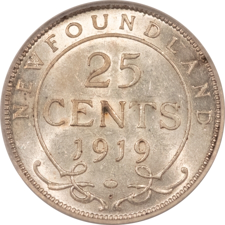 New Certified Coins 1919-C CANADA NEWFOUNDLAND 25C, KM-17 – ICG AU-58, FRESH & FLASHY!