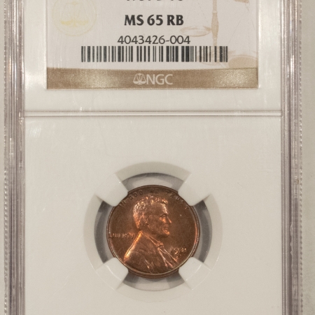 New Store Items 1931-D LINCOLN CENT – NGC MS-65 RB, PRETTY GEM!