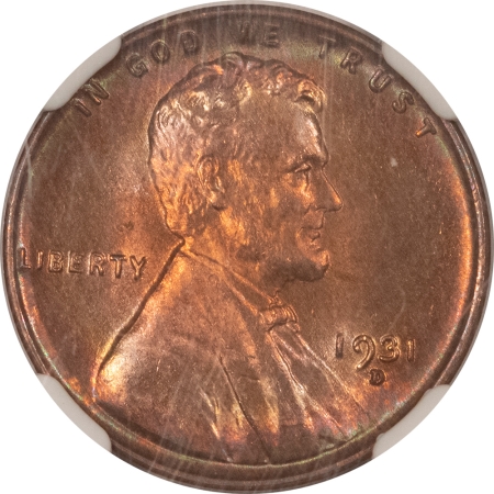 Lincoln Cents (Wheat) 1931-D LINCOLN CENT – NGC MS-65 RB, PRETTY GEM!