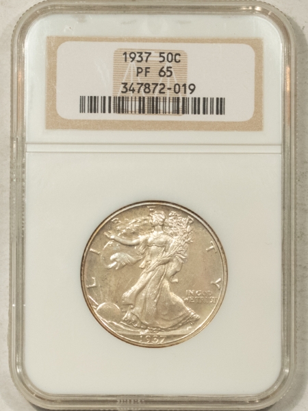 New Certified Coins 1937 PROOF WALKING LIBERTY HALF DOLLAR – NGC PF-65, FRESH GEM PROOF!