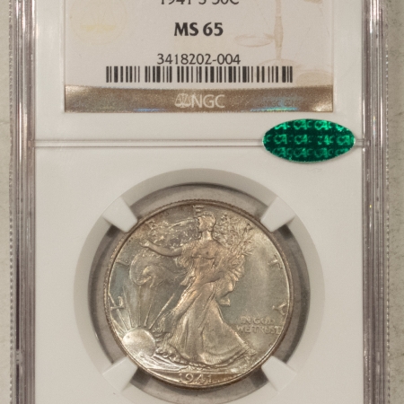 New Store Items 1941-S WALKING LIBERTY HALF DOLLAR – NGC MS-65, PRETTY ORIG GEM, CAC APPROVED!