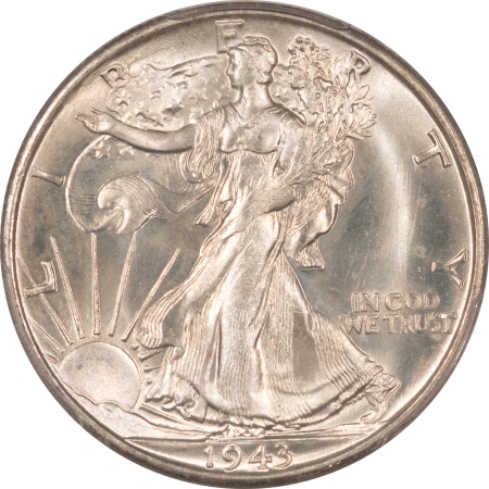 New Certified Coins 1943-S WALKING LIBERTY HALF DOLLAR – PCGS MS-65, FRESH LUSTROUS GEM, PQ!