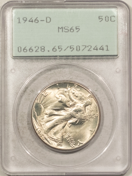 New Certified Coins 1946-D WALKING LIBERTY HALF DOLLAR – PCGS MS-65, RATTLER, BLAST WHITE, PQ!
