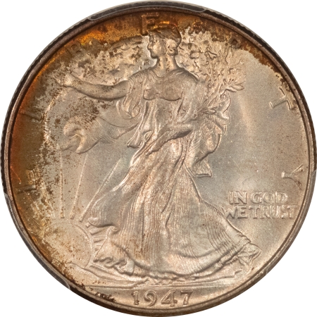 CAC Approved Coins 1947 WALKING LIBERTY HALF DOLLAR – PCGS MS-66, REALLY PRETTY, PQ, CAC APPROVED!