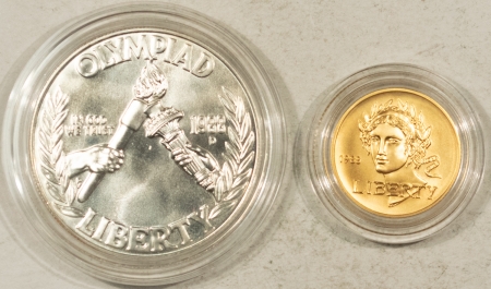 Modern Commems 1988 US OLYMPICS COMMEMORATIVE 2 COIN SET, $5 GOLD & SILVER $1 – GEM BU W/ OGP!