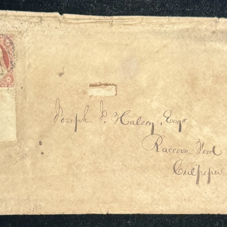 New Store Items SCOTT #25 PAIR TIED ON VIRGINIA “CIVIL WAR-ERA” COVER, W/ FAIRFAX CH CANCEL-READ