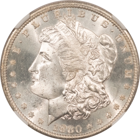Morgan Dollars 1880-S MORGAN DOLLAR – NGC MS-64, PREMIUM QUALITY!