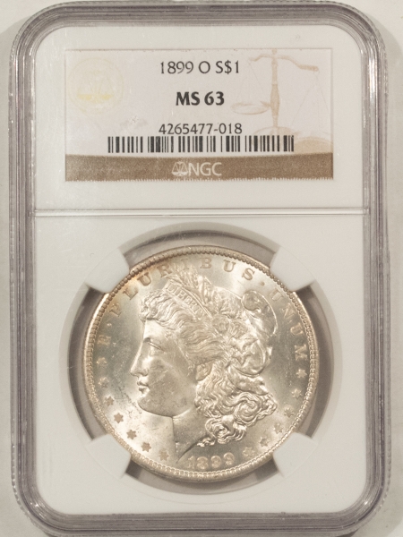 Morgan Dollars 1899-O MORGAN DOLLAR – NGC MS-63, FRESH & NICE!