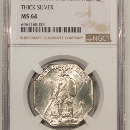 New Store Items 1925 NORSE AMERICAN MEDAL – THICK SILVER COMMEMORATIVE NGC MS-64, FRESH & FLASHY