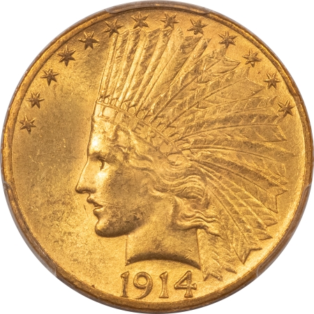 $10 1914 $10 INDIAN GOLD – PCGS MS-62 NICE FRESH, LOW MINTAGE DATE, TOUGH!