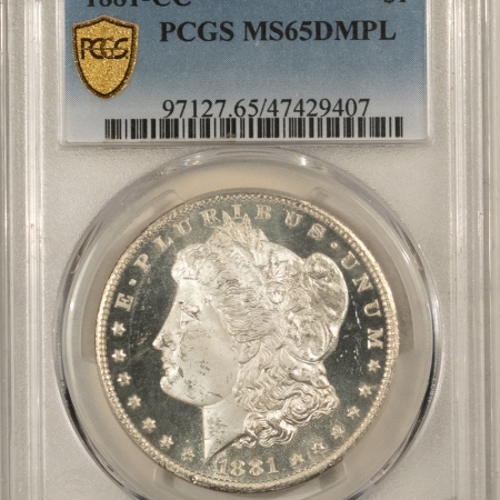 Morgan Dollars 1881-CC MORGAN DOLLAR – PCGS MS-65 DMPL, FROST GEM, GREAT CONTRAST! CARSON CITY!