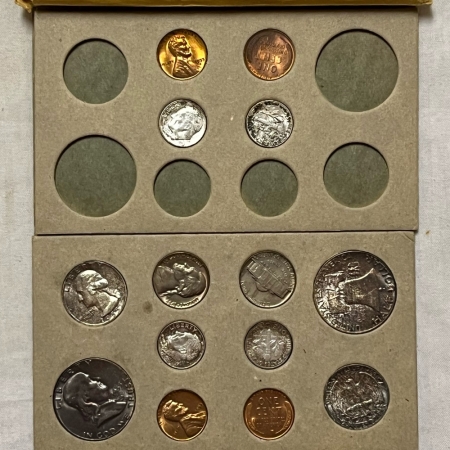 Franklin Halves 1955 MINT SET, FRESH & GEM ORIGINALLY TONED COINS ON ORIGINAL CARDS/ENVELOPE