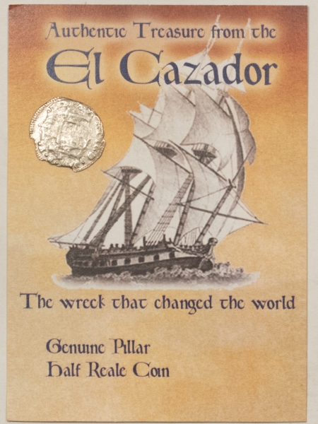 New Store Items 1700s FM MEXICO SILVER 1/2 REALE AUTHENTIC PILLAR COIN FROM EL CAZADOR SHIPWRECK