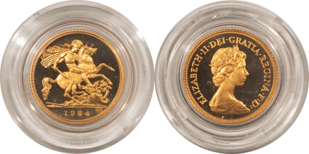 Bullion 1984 UNITED KINGDOM GOLD PROOF 3 COIN SET W/ 5 LB GOLD, 1.5301 OZ GEM W/ BOX/COA