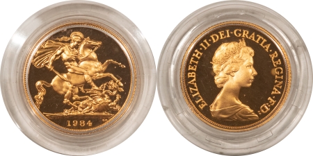 Bullion 1984 UNITED KINGDOM GOLD PROOF 3 COIN SET W/ 5 LB GOLD, 1.5301 OZ GEM W/ BOX/COA