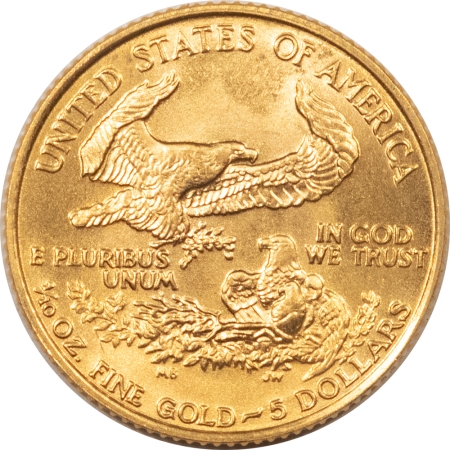 American Gold Eagles, Buffaloes, & Liberty Series 1986 $5 AMERICAN GOLD EAGLE, 1/10 OZ – UNCIRCULATED WITH SOME MARKS