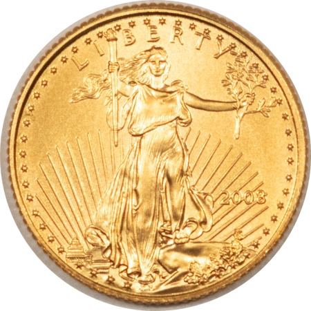 New Store Items 2008 $5 AMERICAN GOLD EAGLE, 1/10 OZ – GEM UNCIRCULATED!