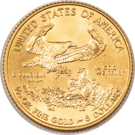 American Gold Eagles, Buffaloes, & Liberty Series 2010 $5 AMERICAN GOLD EAGLE, 1/10 OZ – GEM UNCIRCULATED!