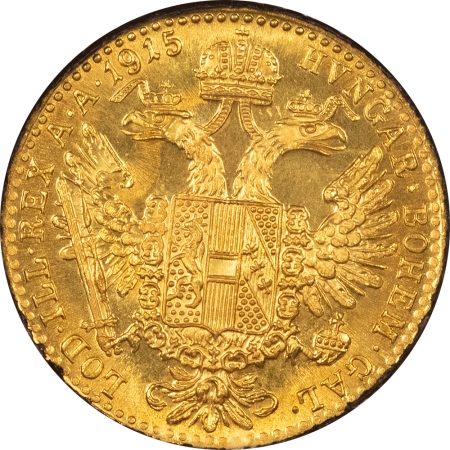 Bullion 1915 AUSTRIA GOLD 1 DUCAT, .1177 – PRISTINE PROOFLIKE GEM!
