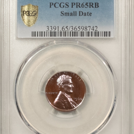 Lincoln Cents (Memorial) 1960 PROOF LINCOLN CENT, SMALL DATE – PCGS PR-65 RB, GORGEOUS!