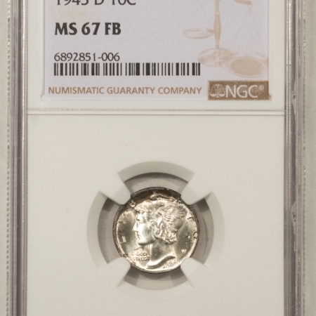 New Store Items 1943-D MERCURY DIME – NGC MS-67 FB, SUPER GEM & PQ!