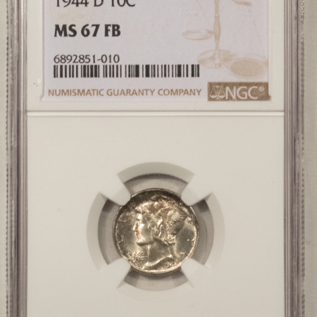 New Store Items 1944-D MERCURY DIME – NGC MS-67 FB, SUPERB GEM!