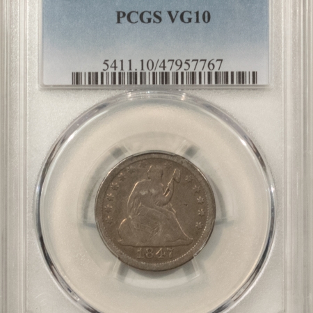 New Store Items 1847-O LIBERTY SEATED QUARTER – PCGS VG-10, TOUGH DATE!