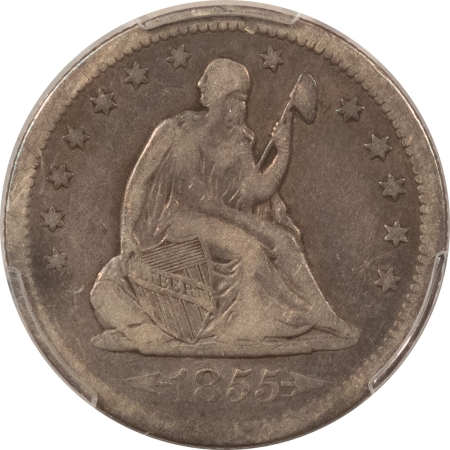Liberty Seated Quarters 1855-O SEATED LIBERTY QUARTER, ARROWS – PCGS F-12, REALLY TOUGH!