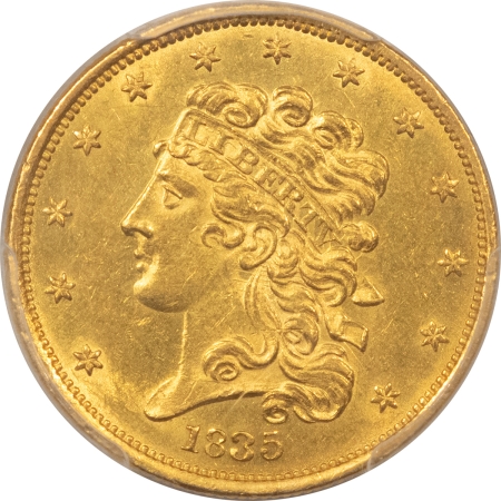 $5 1835 $5 CLASSIC HEAD GOLD – PCGS MS-61, SMOOTH AND TOUGH!  UNDERRATED TYPE!