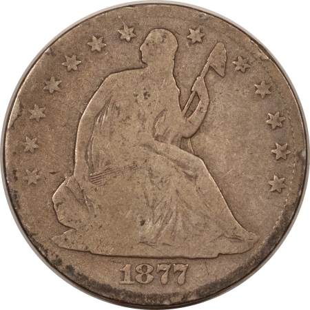 New Store Items 1877-CC SEATED LIBERTY HALF DOLLAR – PLEASING CIRCULATED EXAMPLE! CARSON CITY!