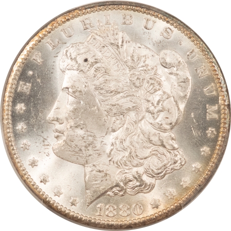 Morgan Dollars 1880-CC MORGAN DOLLAR, VAM-5, 8/7 HIGH 7 PCGS MS-62, FLASHY & CHOICE CARSON CITY