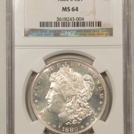 Morgan Dollars 1880-S MORGAN DOLLAR – NGC MS-64, BLAST WHITE & PREMIUM QUALITY!