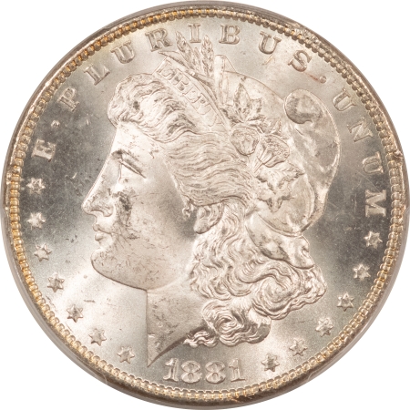 Morgan Dollars 1881 MORGAN DOLLAR – PCGS MS-64+, BLAST WHITE & SUPER FLASHY FOR THE DATE!