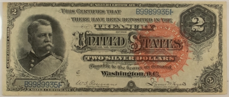 Large Silver Certificates 1886 $2 SILVER CERTIFICATE, FR-242 – PMG VERY FINE-30!