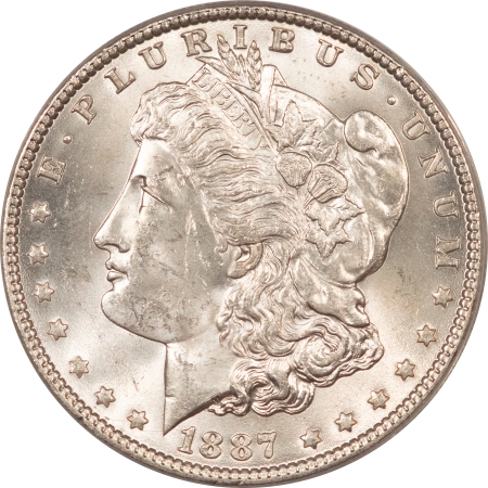 Morgan Dollars 1887 MORGAN DOLLAR – ANACS MS-62, WHITE!