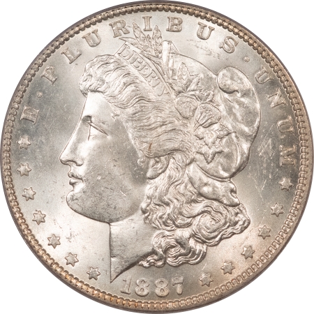 Morgan Dollars 1887 MORGAN DOLLAR – PCGS MS-63, REALLY PRETTY REVERSE!