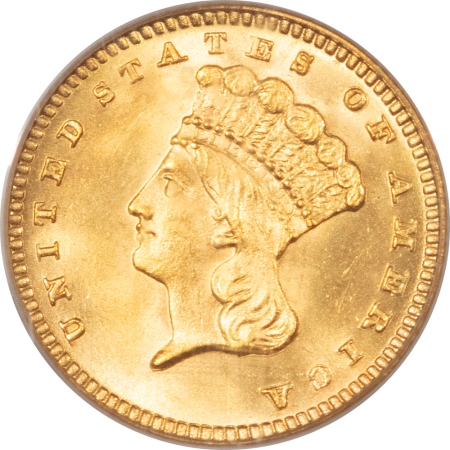 $1 1887 $1 GOLD DOLLAR – PCGS MS-65, PREMIUM QUALITY! MINTAGE 7500!