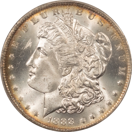 Morgan Dollars 1888-O MORGAN DOLLAR – PCGS MS-65, BLAZING GEM, PREMIUM QUALITY!