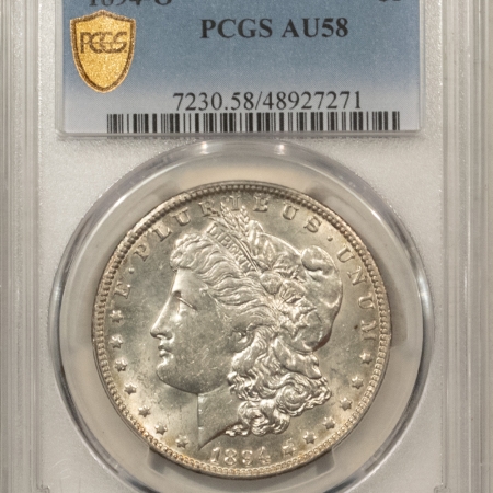 Morgan Dollars 1894-O MORGAN DOLLAR – PCGS AU-58, WHITE & FLASHY! TOUGH DATE!