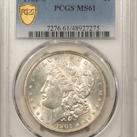 Morgan Dollars 1901-S MORGAN DOLLAR – PCGS MS-61, NICE ORIGINAL WHITE! TOUGH DATE!