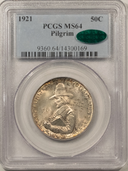 CAC Approved Coins 1921 PILGRIM COMMEMORATIVE HALF DOLLAR – PCGS MS-64, 65 QUALITY, PQ AND CAC!