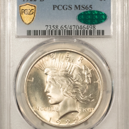 CAC Approved Coins 1922-D PEACE DOLLAR – PCGS MS-65, LOOKS 66! PREMIUM QUALITY & CAC APPROVED!