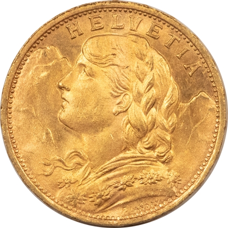 New Store Items 1927B 20 FRANCS GOLD SWITZERLAND, KM-35.1, .1867 AGW – UNCIRCULATED!